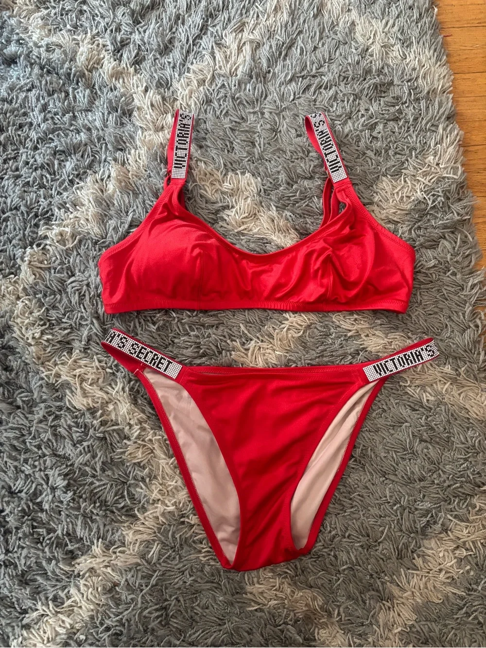 Victoria's Secret Red Logo-Trim Bikini Set - Picture 1 of 4